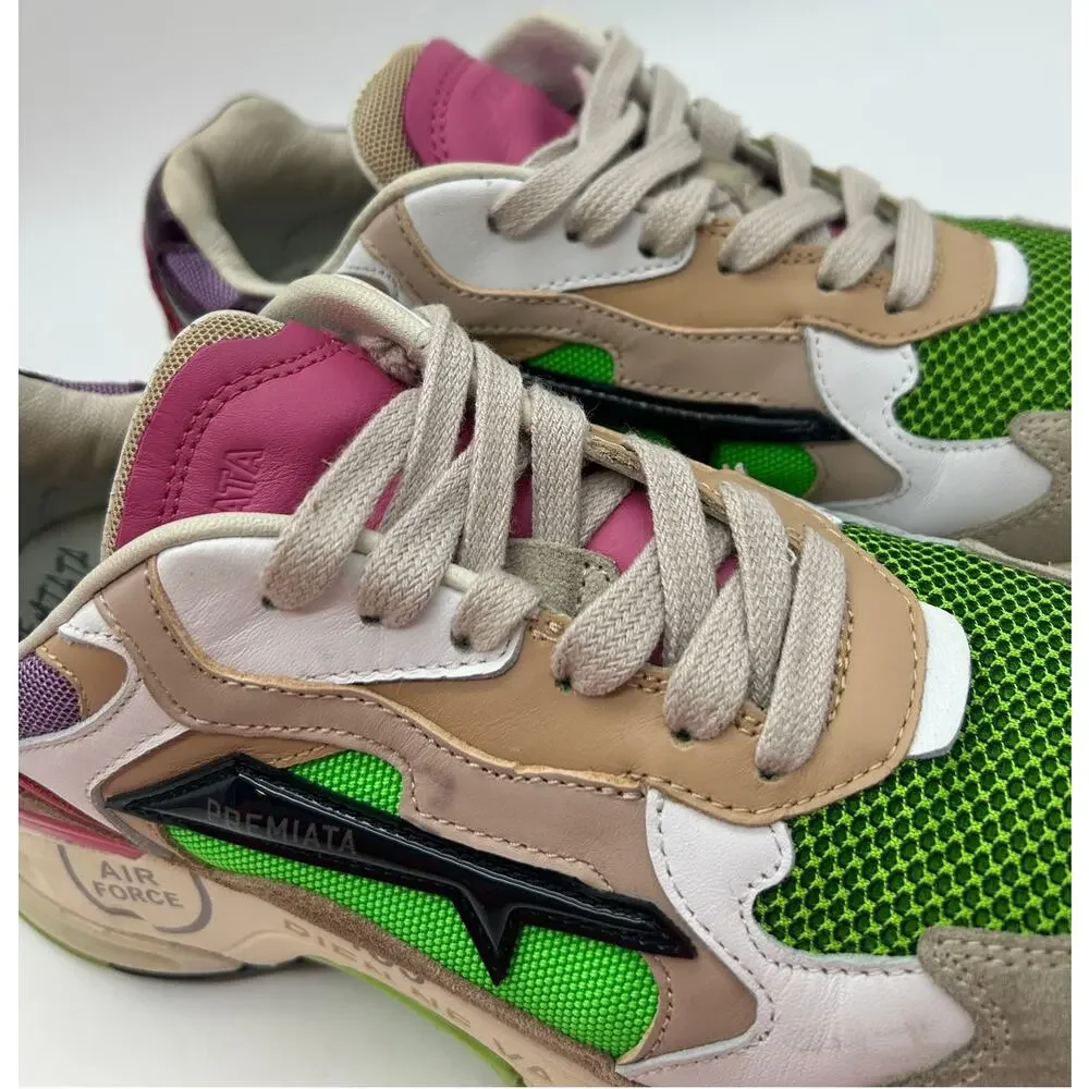 Premiata Sharky D Chunky Dad Sneakers Multicolor Leather EU 37 US 7 Designer